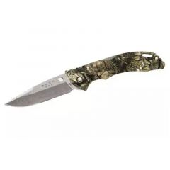 Buck Knives STE-0285CMS24 Cuchillo de Caza plegable Bantam Blw Camuflaje con hoja satinada de Acero inoxidable 420 Hc, 7,9 cm con mango ETP Texturizado. Clip para cinturón