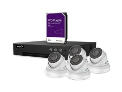 Kit de videovigilancia ip - grabador de red de 4 canales - 4 x cámara domo ip blancas - disco duro de 2 tb - cables