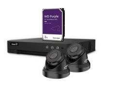 Kit de videovigilancia ip - 4mp - grabador de red de 4 canales - 2 x cámara domo ip negra - disco duro de 3 tb - cables