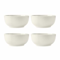 Mikasa cranborne stoneware cereal bowls, set of 4, 15cm, cream