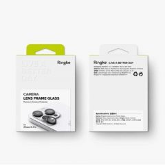Ringke iphone 15 pro camera lens frame protector aluminium alloy set transparent/ black