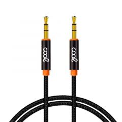 Cool cable jack 3.5 mm a jack 3.5 mm  audio-audio nylon negro (1m)