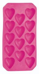 Bar Craft Molde de Silicona para Cubitos de Hielo con Forma de Corazón, Rosa, 26 x 12 cm