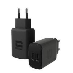 Crosscall Dual USB-A wall charger Universal Negro Corriente alterna Interior