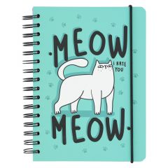 Cuaderno tapa forrada a5 meow meow