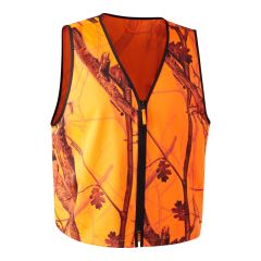 Chaleco de caza protector Deerhunter pull-over C77 , color naranja camo, bolsillos de grandes dimensiones, disponible en varias tallas
