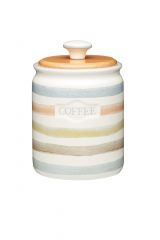 Kitchen Craft Classic Collection - Jarra de Café, Multicolor, Striped Ceramic, 10.5 x 10.5 x 16.5 cm