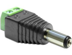 DeLOCK 65396 cambiador de género para cable DC 2.1 x 5.5 mm 2p Negro, Verde