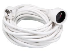 Cable prolongador - 10 m - color blanco - 3g1.5 - toma de tierra de espiga