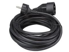 Cable prolongador - 10 m - color negro - 3g1.5 - toma de tierra de espiga