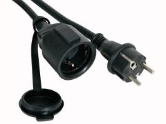 Perel EC10R15-G cable de transmisión Negro 10 m Enchufe tipo E+F Enchufe tipo F