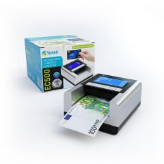 Detector de billetes falsos Yatek EC500 con batería incluida y lámpara UV para detección de cheques y tarjetas de crédito, preparado para todos los nuevos billetes de Euro