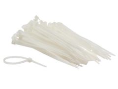 Juego de bridas de nailon - 2.5 x 100 mm - color blanco (100 uds.)