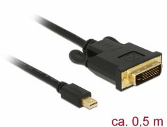 DeLOCK 83987 adaptador de cable de vídeo 0,5 m Mini DisplayPort DVI-D Negro