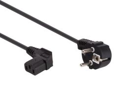 Cable de alimentación - color negro - cee 7/7 90° + c13 90° - 2.5 m - h05vv-f 3g1.0 mm²