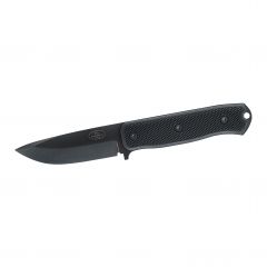 Cuchillo de Supervivencia de la Marca FallKniven F1xb, Fabricado en Acero CoSLam, Hoja de 10,2 cm Pavonada. Mango de Thermorun en Color Negro (Black). Contiene Funda de Zytel.