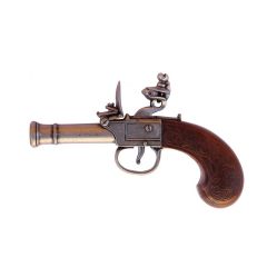 Réplica de Pistola inglesa fabricada por Bunney, del Siglo XVIII de 17 cm de Metal e imitación de madera, no funciona, para decoración