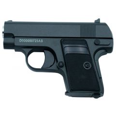 Pistola Galaxy G9 Negra - Tipo Colt 25 -Pistola Muelle Calibre 6 mm Aleación metal y zinc - Energía 0.17 Julios - Velocidad de disparo 54 m/s - 176 FPS. Ref:G9N