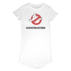 Ghostbusters - logo (womens white t-shirt dress) ex ex large
