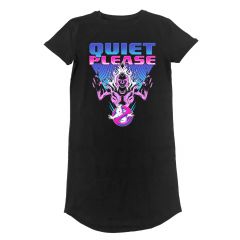 Ghostbusters - quiet please (womens black t-shirt dress) large