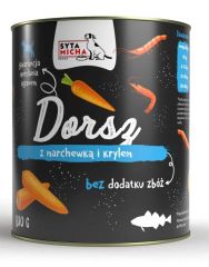 Syta micha cod with carrot and krill - comida húmeda para perros - 800g