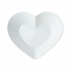 Mikasa chalk large heart porcelain serving bowl, 21cm, white