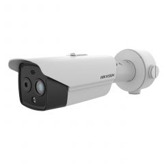 Hikvision - Cámara Tipo Bala térmica de Doble Espectro Análisis de Video PoE IP67 Visible de 6,9 mm y 6,4 mm - DS-2TD2628-7/QA(O-STD)
