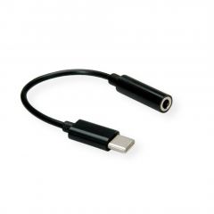 Value 12.99.3214 cable de audio 0,13 m 3,5mm USB Negro