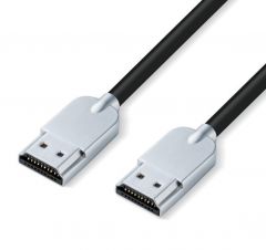 Microconnect HDMISUPERSLIM05M cable HDMI 0,5 m HDMI tipo A (Estándar) Negro, Metálico