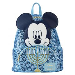 Loungefly Disney Mickey Mouse Hanukkah - Mini mochila con lentejuelas brillantes, Multi, Mini , Mini mochila