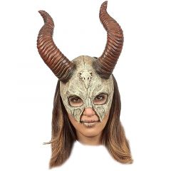 Máscara calavera mítica con cuernos talla única