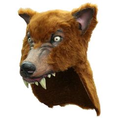 Accesorio de cabeza lobo marrón talla única