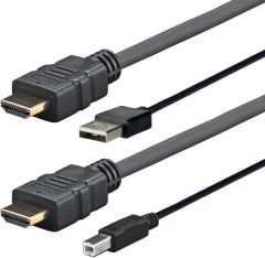 Vivolink PROHDMIUSBAB5 adaptador de cable de vídeo 5 m HDMI + USB Type-A HDMI + USB Type-B Negro