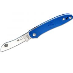 Spyderco  STE-C189PBL Cuchillo de Caza Roadie con hoja de acero Böhler N690Co de 5,3 cm filo liso y empuñadura de FRN azul de 7,5 cm