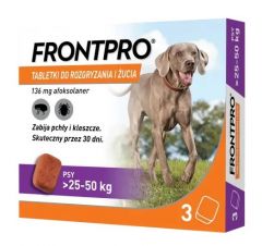 Frontpro flea and tick tablets for dog (>25-50 kg) - 3x 136mg