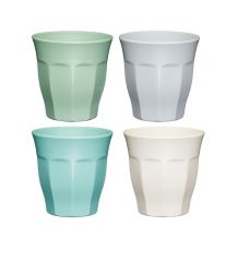 Colourworks Vasos de Plástico de Melamina, Juego de 4 Tazas de Picnic, 280ml, Color Clásico