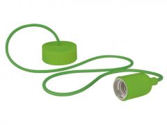 Portabombillas de diseño con cable de tela - color verde