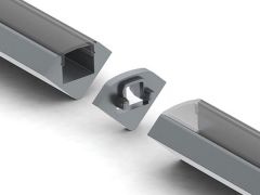 Conector lineal para perfil led 'alu-45' - aluminio - gris plata
