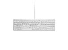 Large font usb keyboard 110 keys wired usb keyboard with 2x usb and aluminum upper cover - german