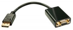 Lindy 41006 adaptador de cable de vídeo 0,15 m VGA (D-Sub) DisplayPort Negro