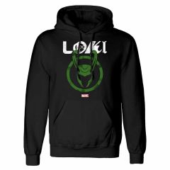 Marvel studios loki: season 2 - distressed logo (unisex black pullover hoodie) ex ex large