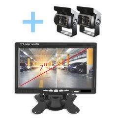 Sistema visión trasera Yatek con pantalla 7" con varios colores a elegir y 2 cámaras a color e infrarrojos. Ideal para cualquier vehículo.