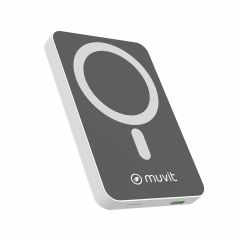 Muvit for change power bank 5000 mah/15w magsafe + output tipo c blanca