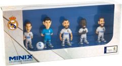 MINIX - Pack de 5 Muñecos del Real Madrid CF | Figuritas de los Jugadores: Courtois, Benzema, Carvajal, Hazard y Vinicius | Ideal para Tartas o para Fanáticos del Madrid | de 7 cm