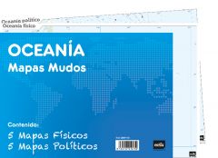Pack 10 mapas mudos es oceania politica fisica