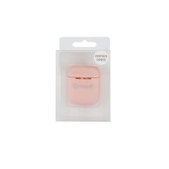 Muvit funda compatible con apple airpods silicona + colgante cuello rosa