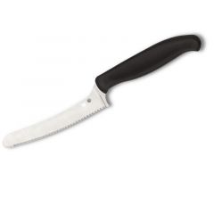 Spyderco STE-K13SBK Cuchillo de Cocina Multiusos Z-Cut Punta Roma de hoja dentada de acero CTS BD1N de 10.9 cm de largo con Mango de polipropileno de color negro