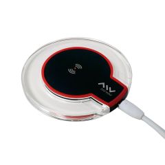 Ascendeo MWWIR0001 cargador de dispositivo móvil Smartphone Negro, Rojo, Transparente USB Cargador inalámbrico Interior