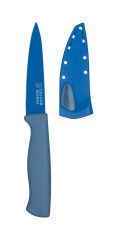 Colourworks Cuchillo Mondador con Funda para Afilar de Cuchillos Edgekeeper, Acero Inoxidable, Azul, 9,5 cm