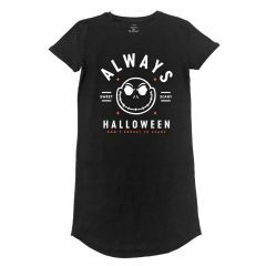 Nightmare before christmas - always halloween (womens black t-shirt dress) small